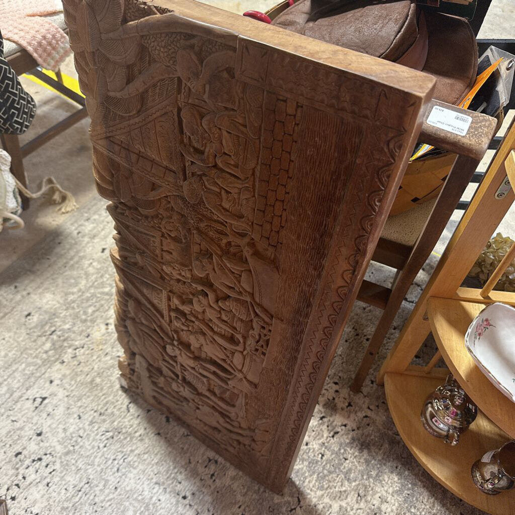 Hand carved hardwood wall art