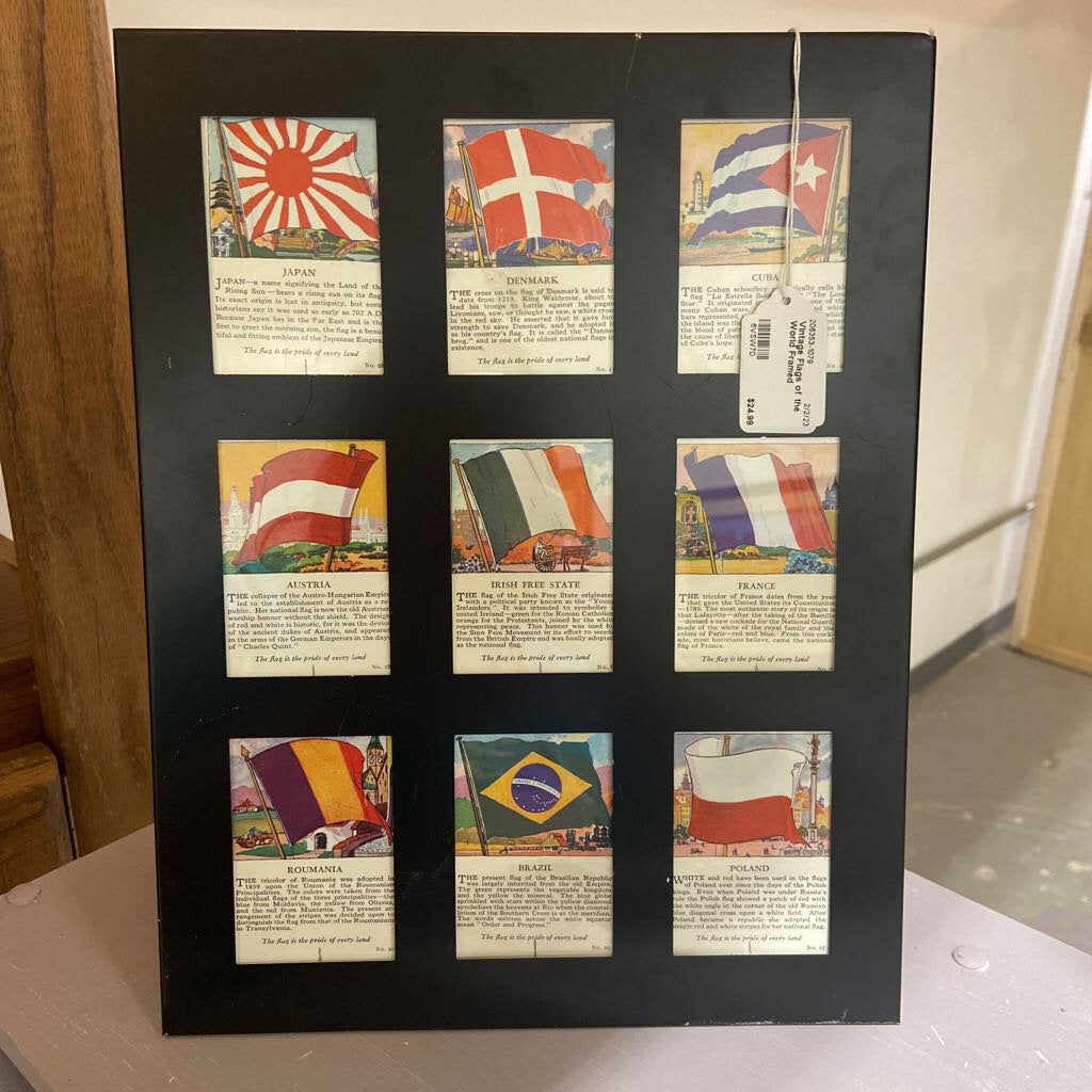 Vintage Flags of the World Framed