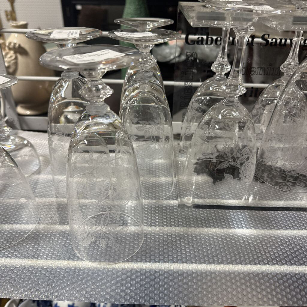 Tiffin Franciscan crystal water goblets