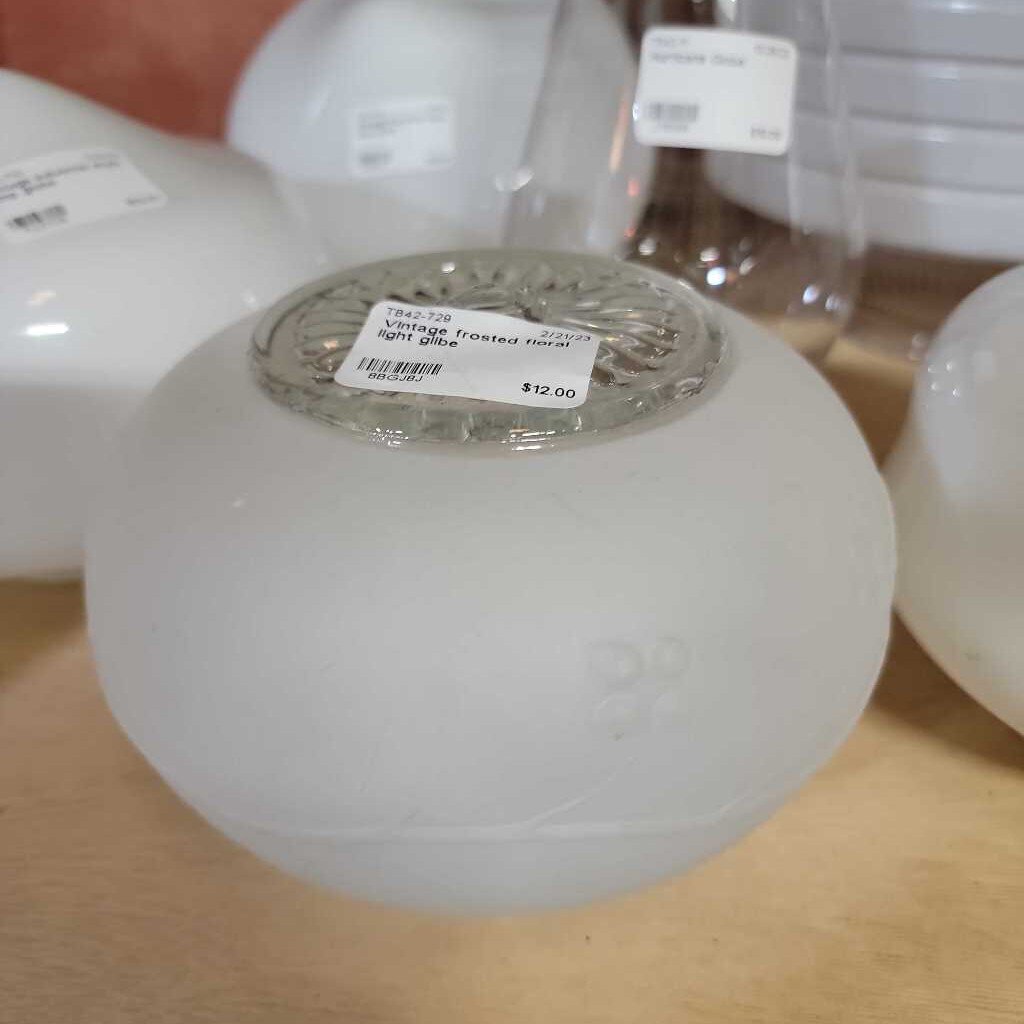 Vintage Frosted Floral Light Globe