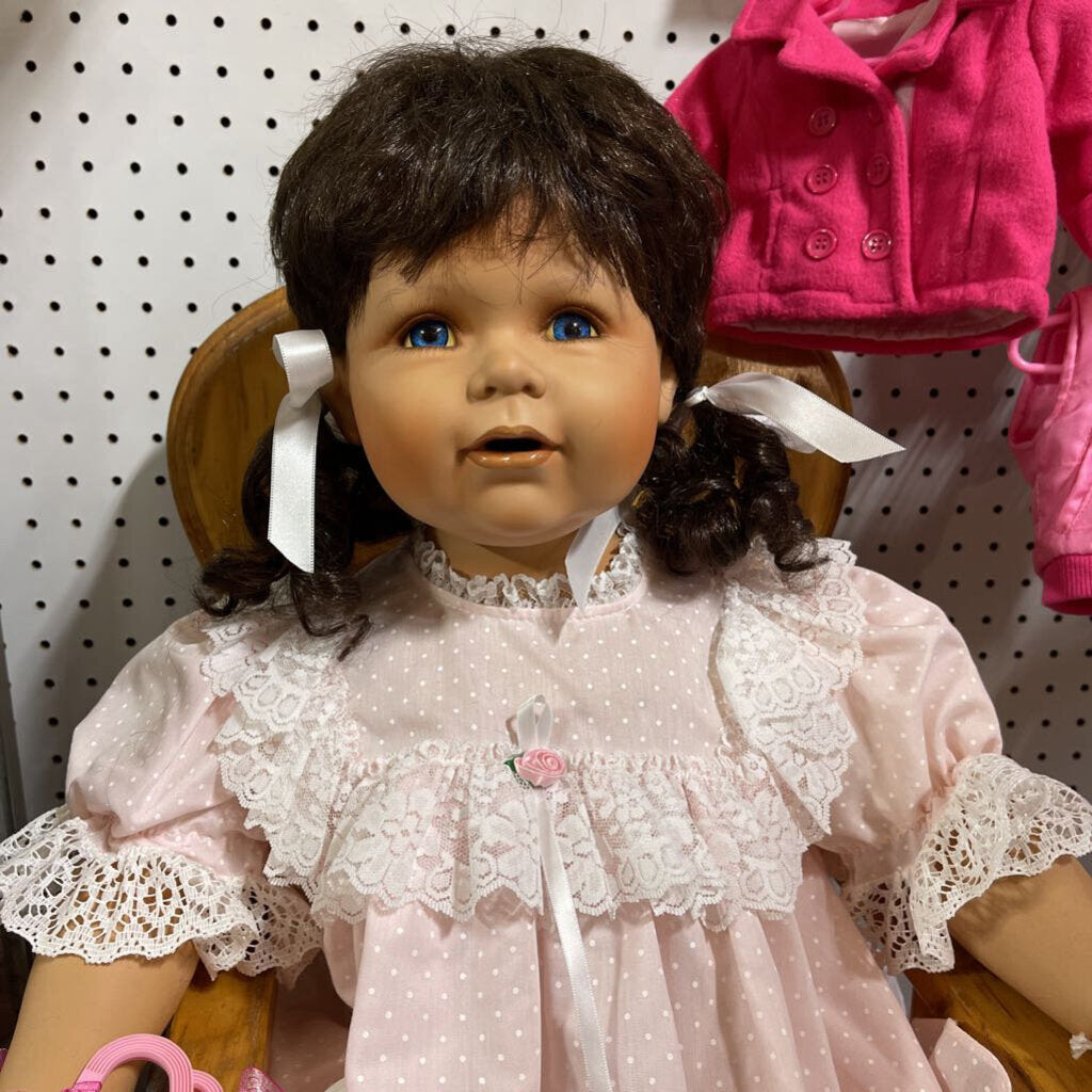 Vintage Tuss Porcelain 32" Real Life Baby Doll; Artist William Tung; Series 2003; 44/500