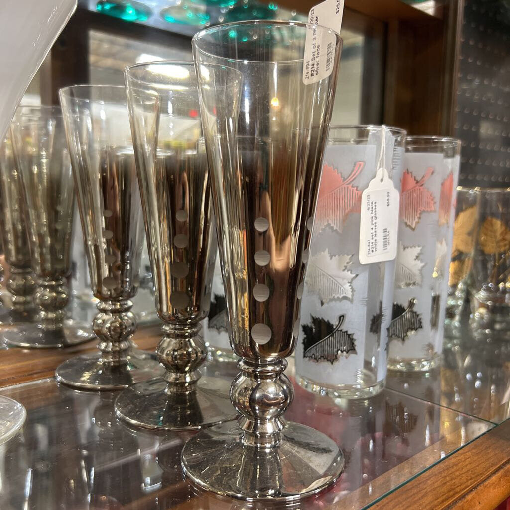 #214 Set of 3 Pilsner silver fade