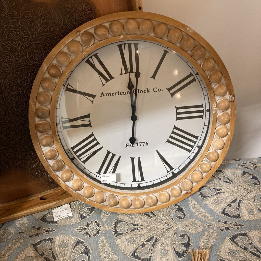 round wood clock