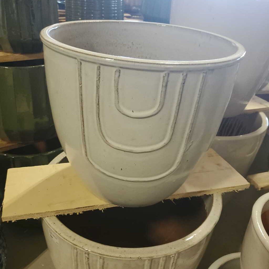 15 in. Dimensions Planter - White