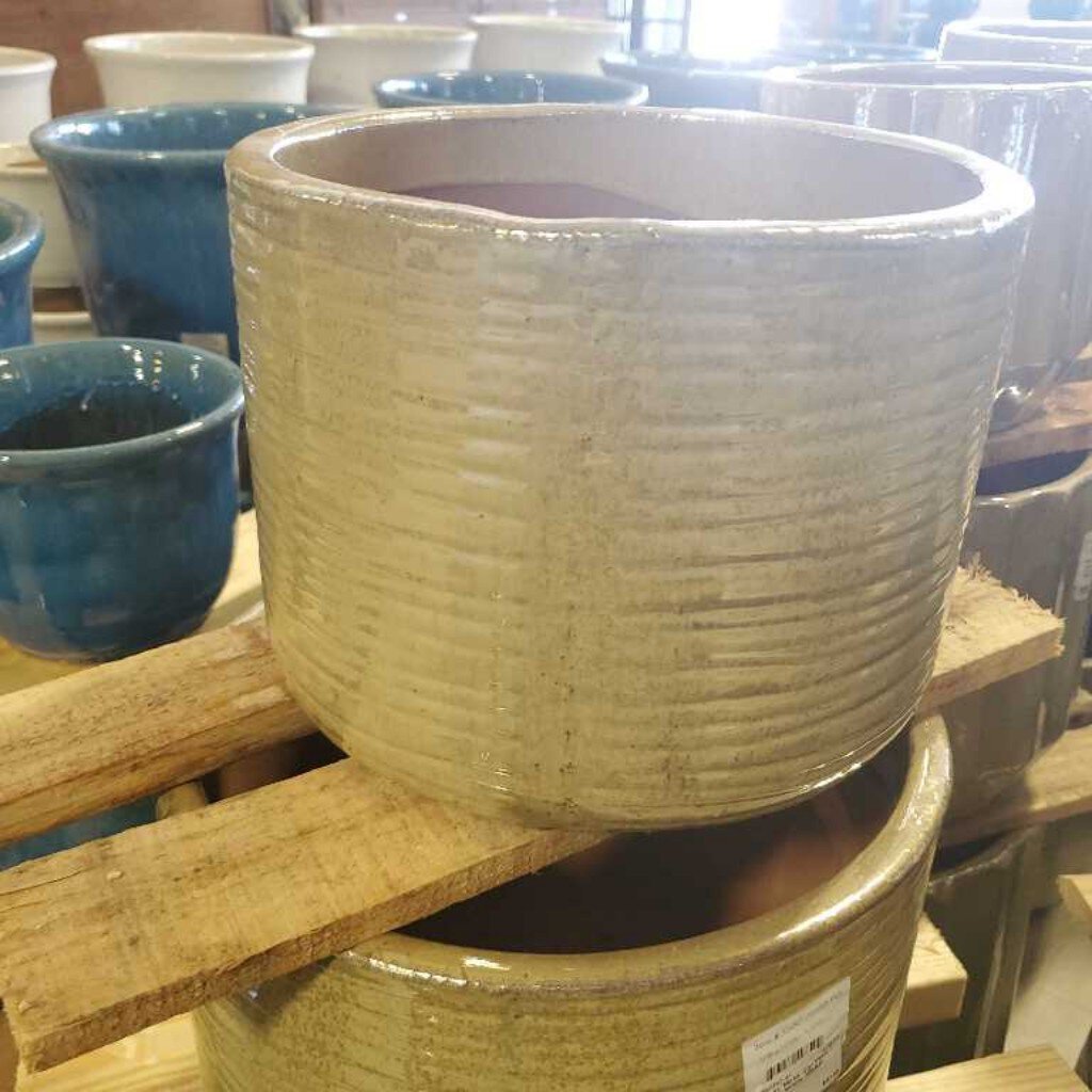 10 in. Mirza Cyl Plntr - Pearl White