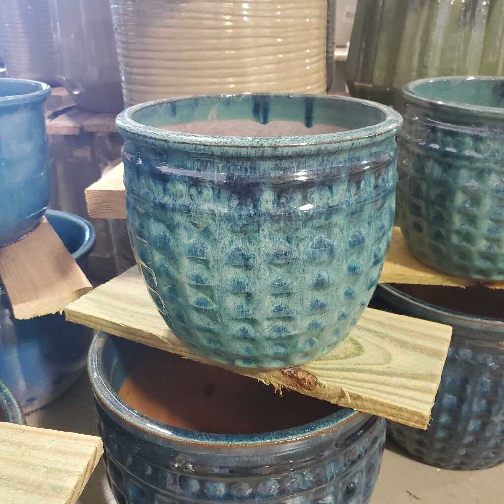 9 in. Kairos Coin Planter - Dynasty Turquoise