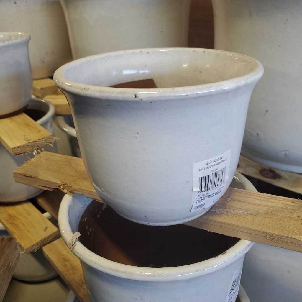 8 in. Langston Garden Planter - White