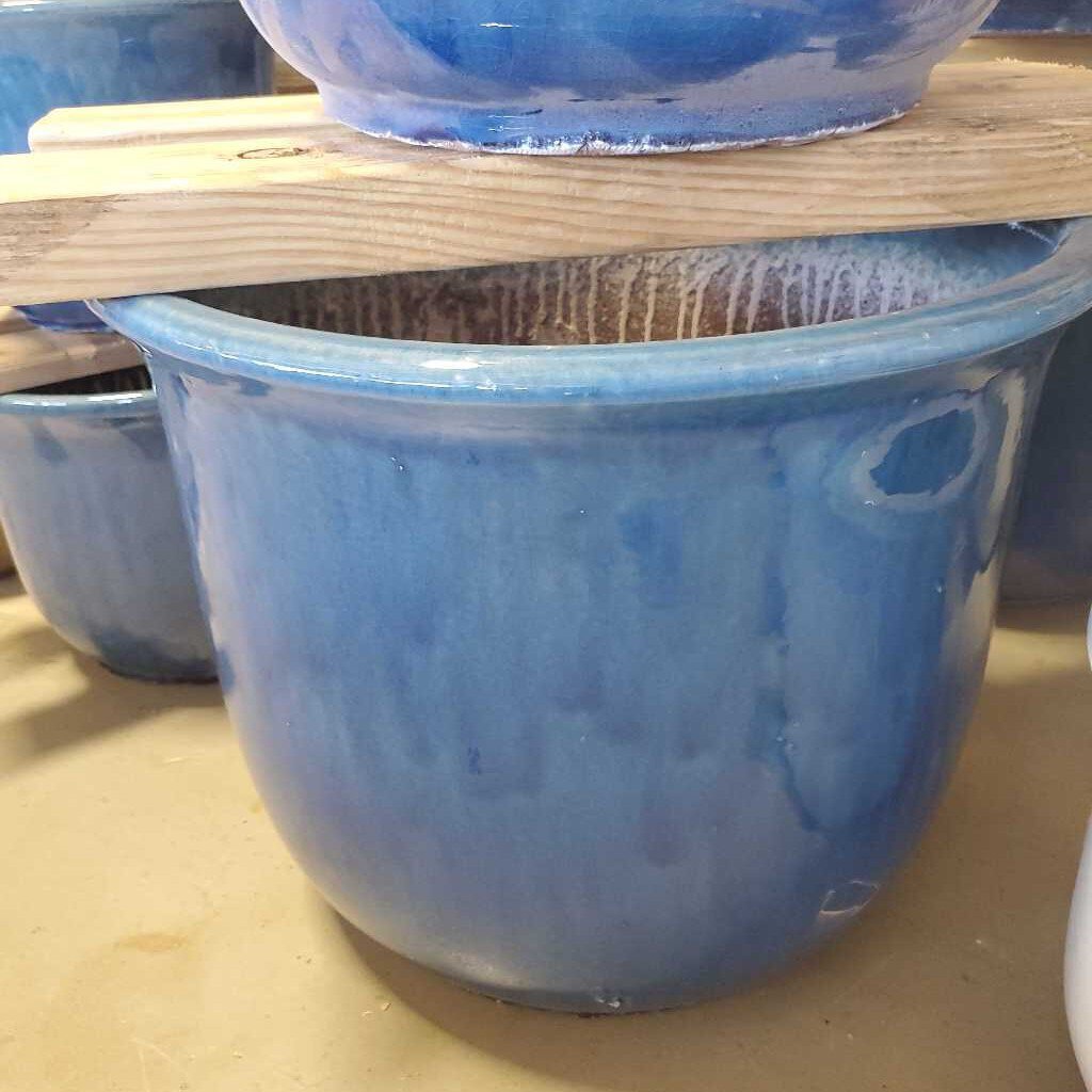 19 in. Langston Garden Planter - Crackle Navy