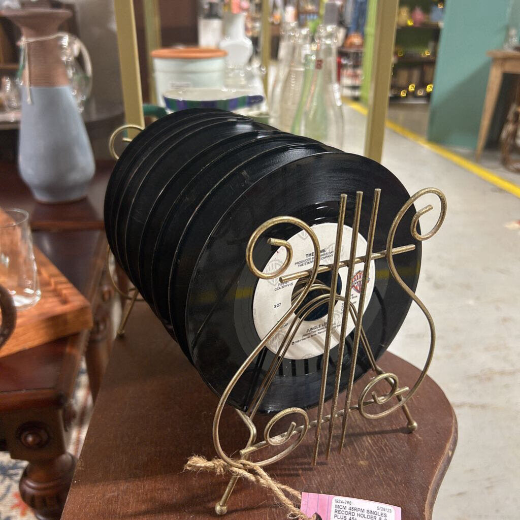 MCM 45RPM SINGLES RECORD HOLDER & 8 PLUS 45s