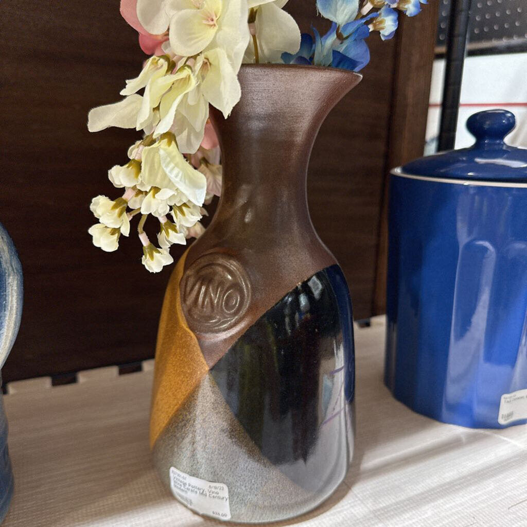 Vintage Pottery, Vino Wine Carafe Mid Century Modern