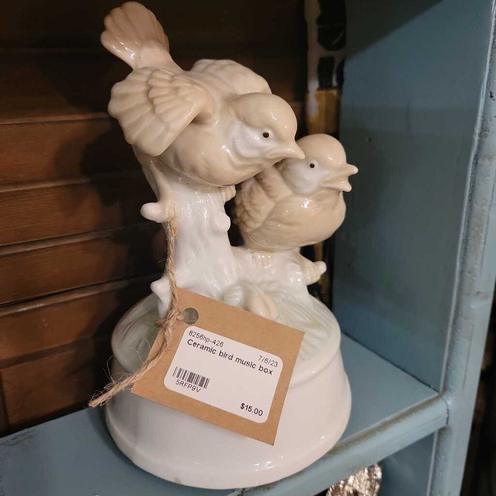 Ceramic bird music box