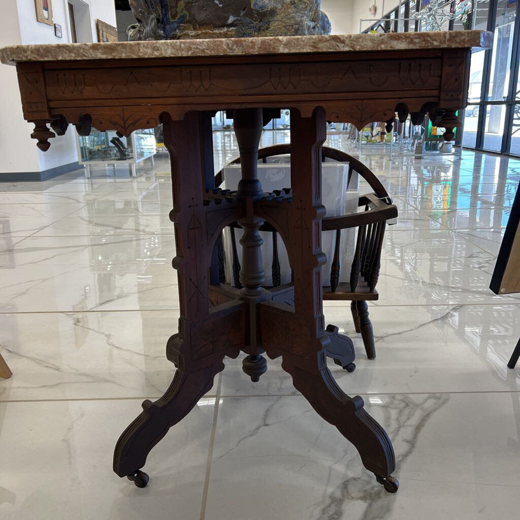 Marble Top Walnut Table (Eastlake)