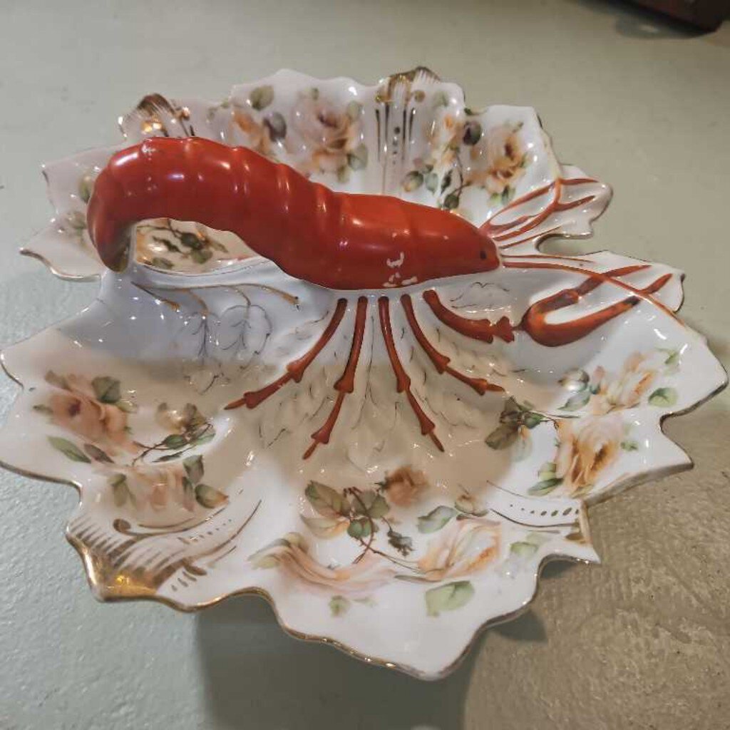 German, Victorian Lobster Porcelain Platter (as is)
