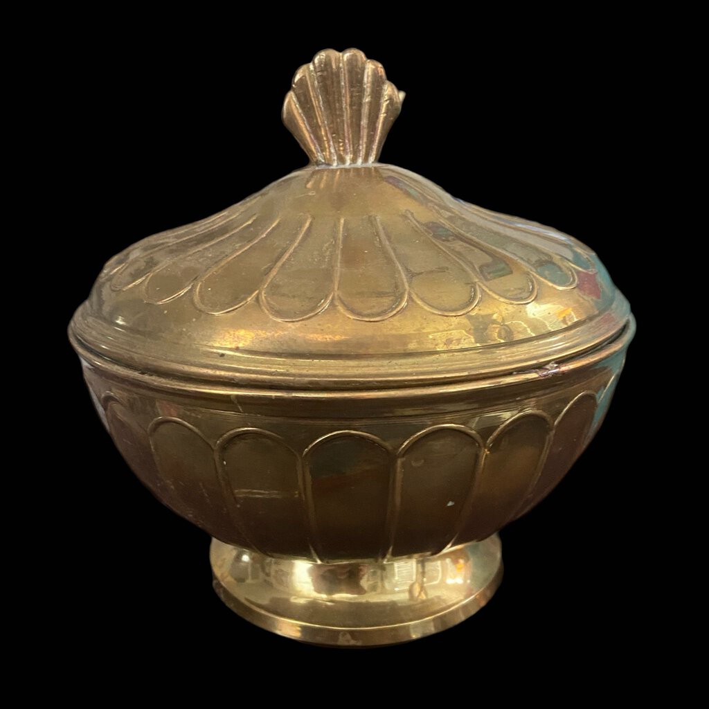 Vintage Brass Bowl with Lid