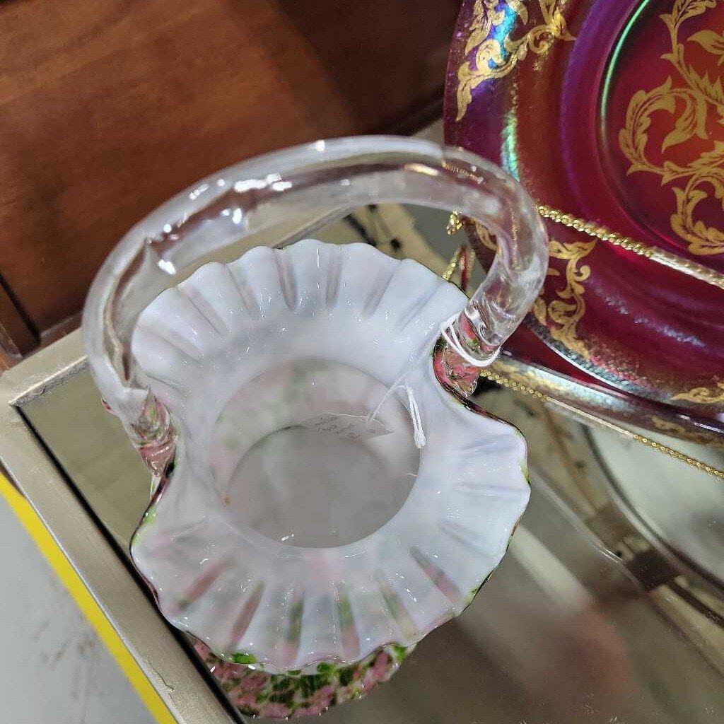 Vintage Fenton Murrhina Basket