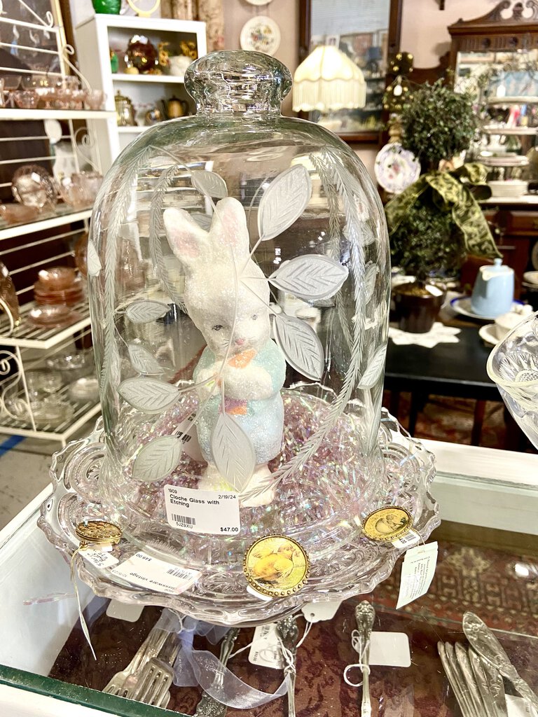 Cloche Glass with Etching