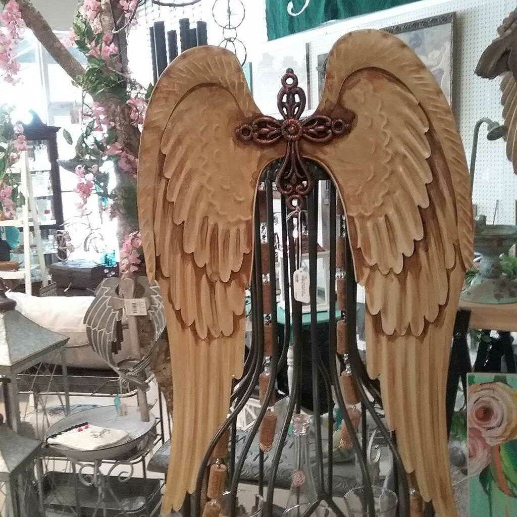 Large metal wall hanging angel wings