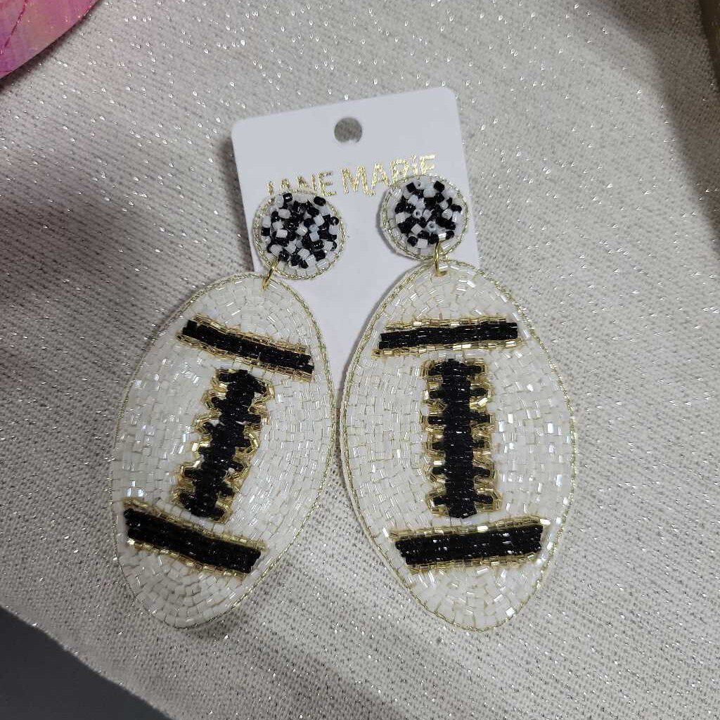Football Earrings - Black