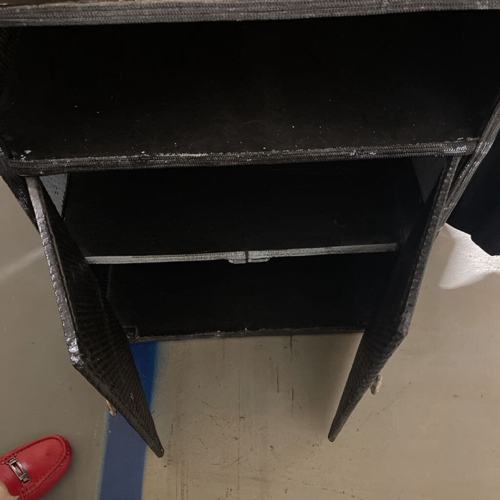 Small black wicker cabinet