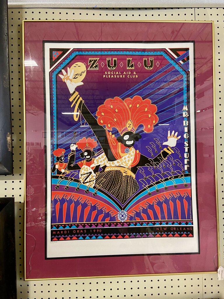 1990 Zulu Mardi Gras Poster Signed/Numbered