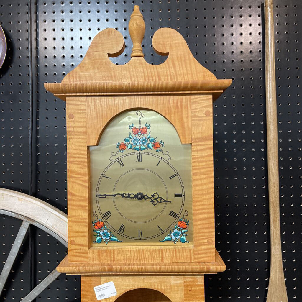 Grandmother clock chimes all wood