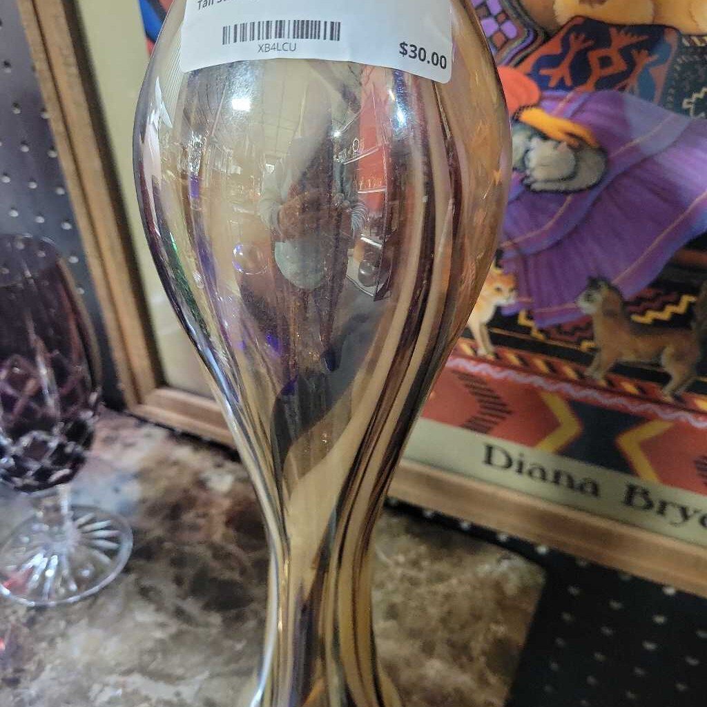 Tall swirl glass vase