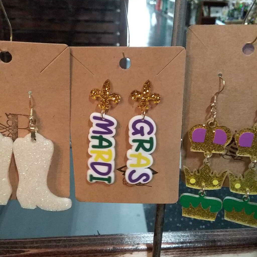 Deluxe Mardi Gras earrings