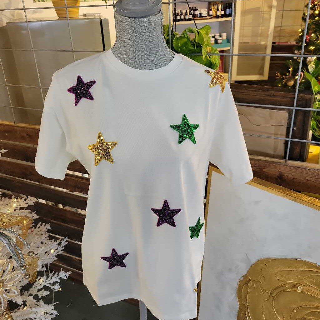 Mardi Gras Star Sequin Shirt
