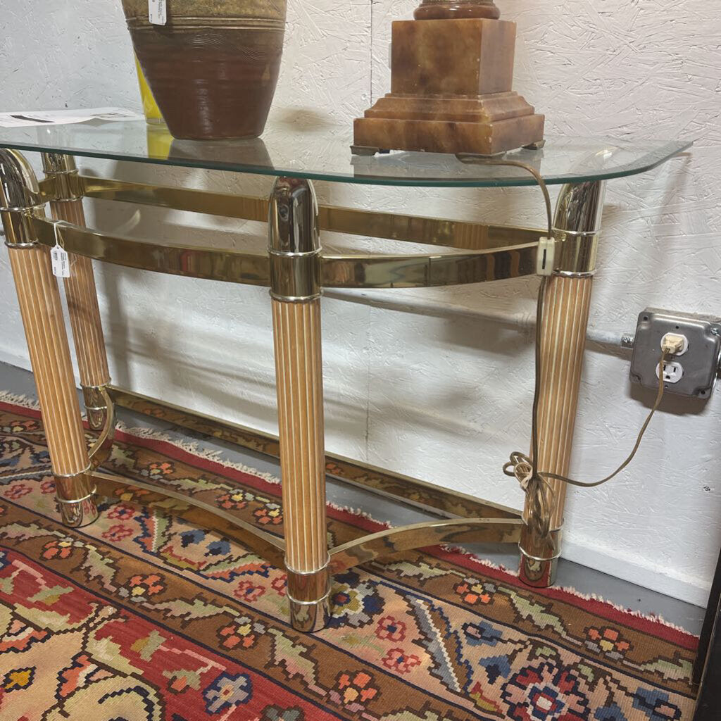 Vintage Modern Demilune Console Table
