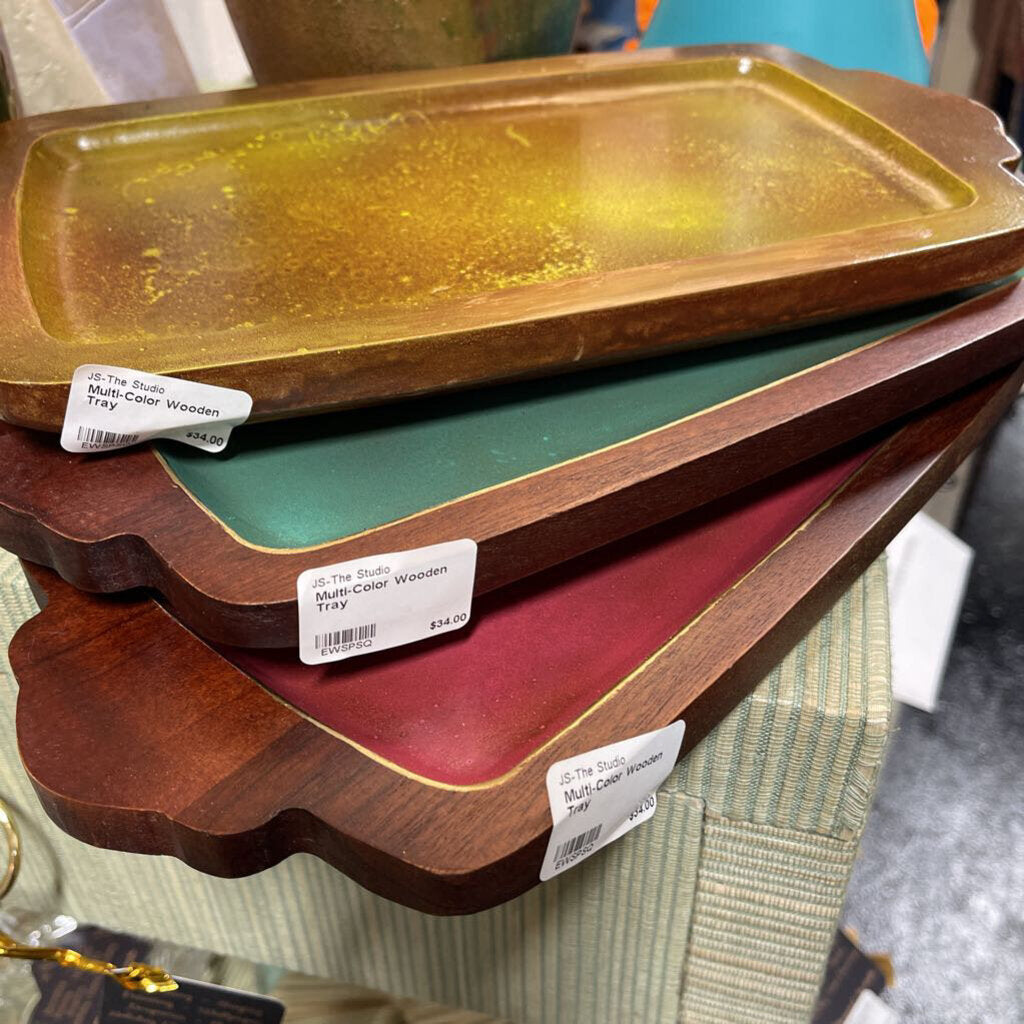 Multi-Color Wooden Tray