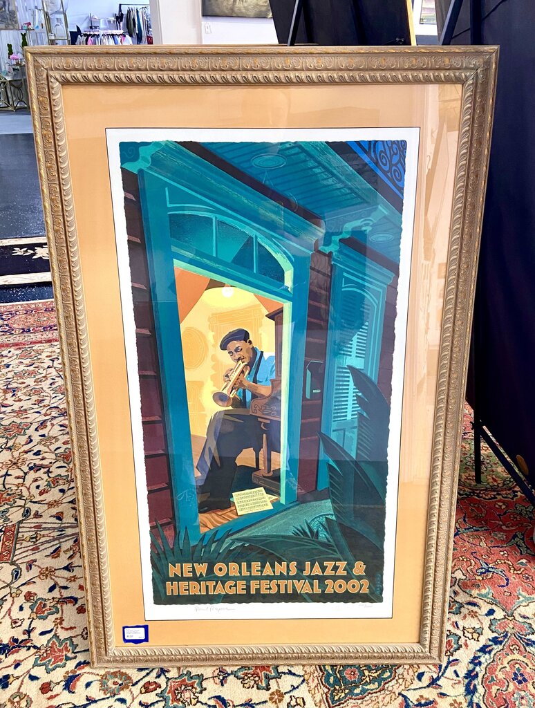 2002 New Orleans Jazzfest Poster SIGNED/NUMBERED Framed