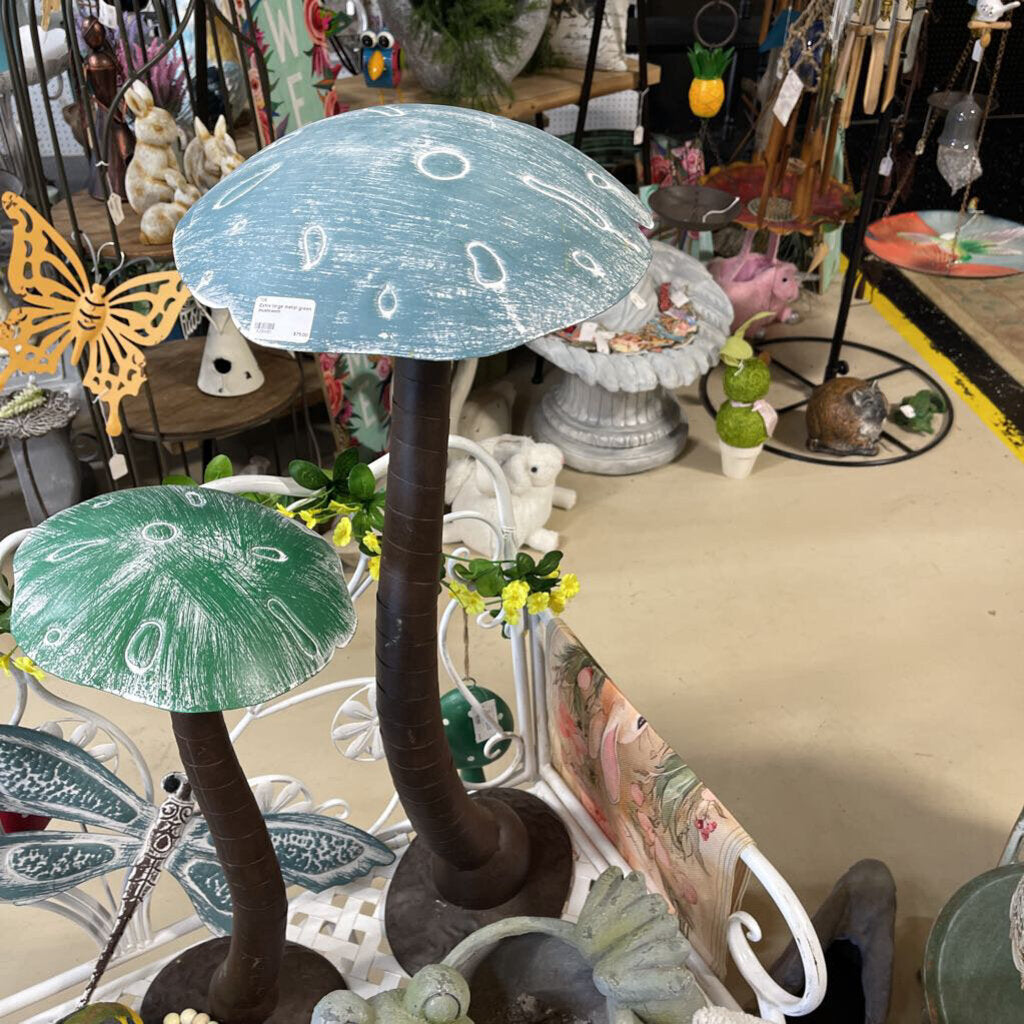Extra large metal green mushroom