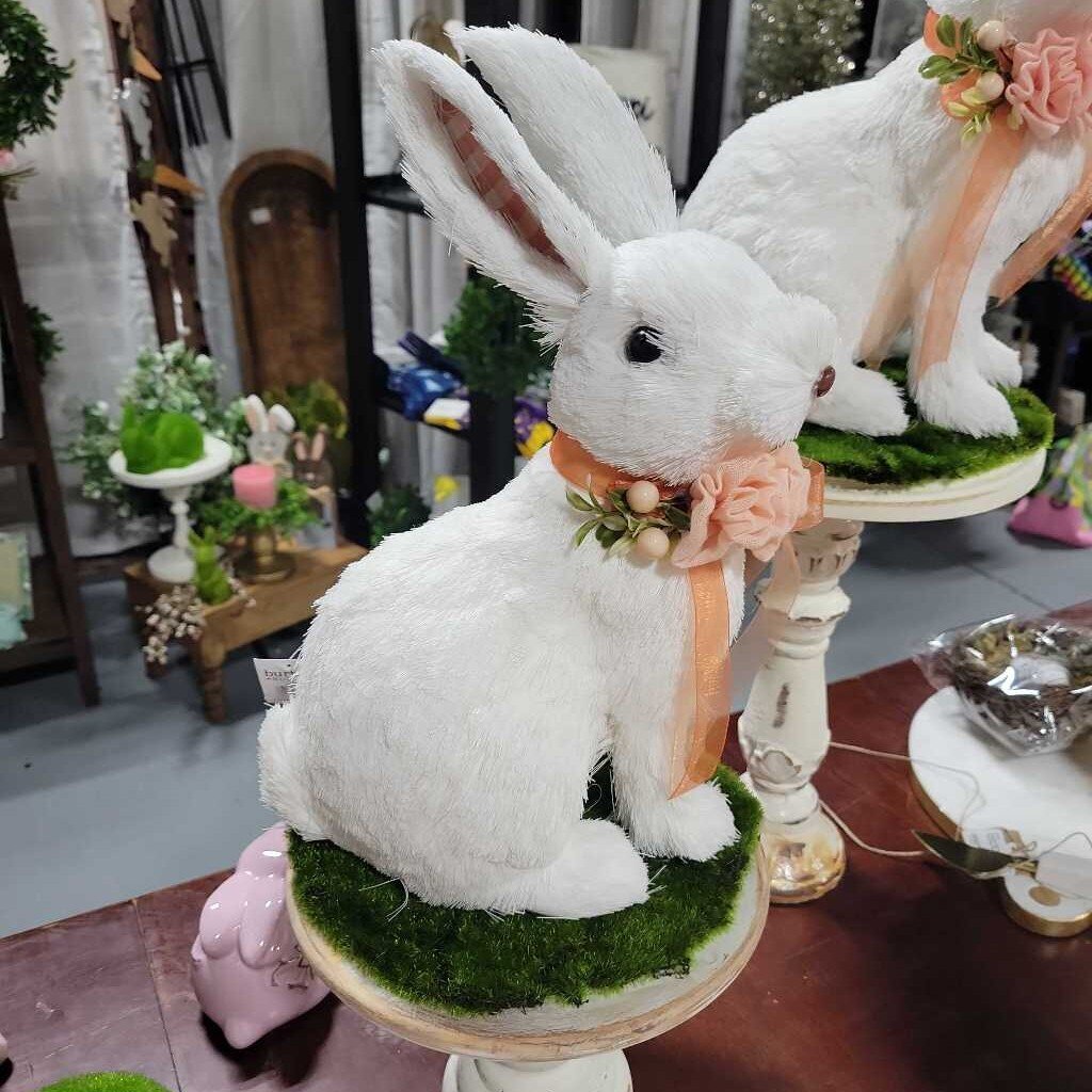 White Bunny with Flowers