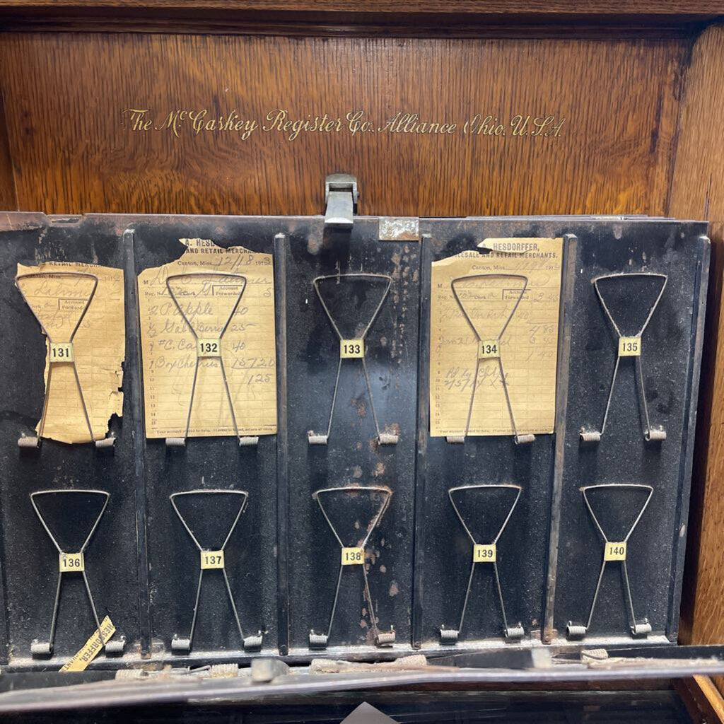 1800's McCaskey cash register with accessories