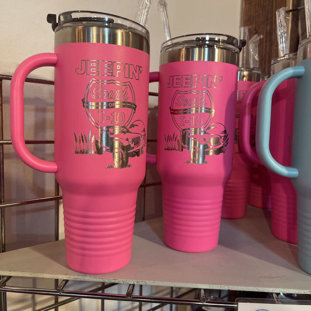 40 OZ HANDLE CUP JEEP PINK