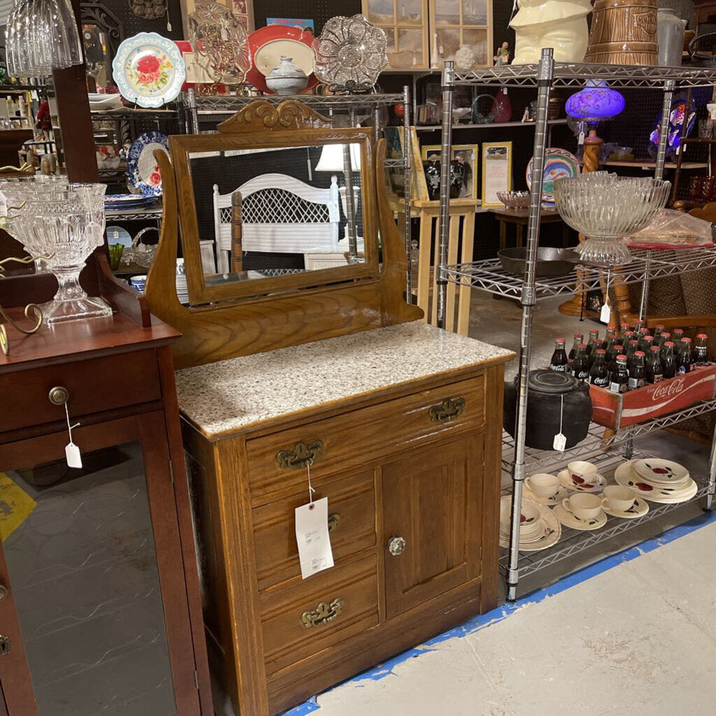 Oak vanity / dry sink cabinet