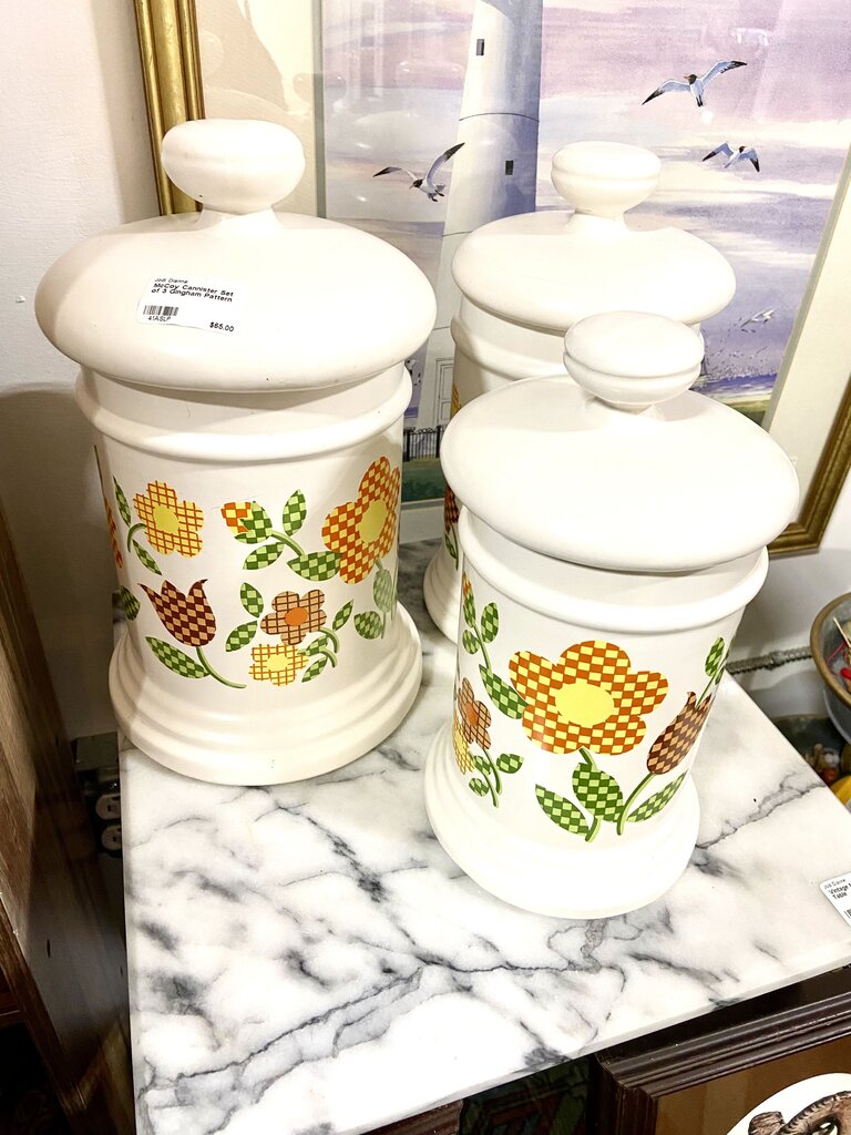 McCoy Cannister Set of 3 Gingham Pattern