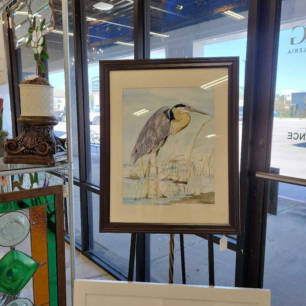 "winter blues" 11x15 Blue Heron