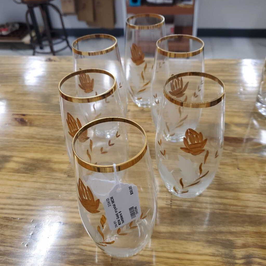 #214 Gold crystal MCM tumblers 6