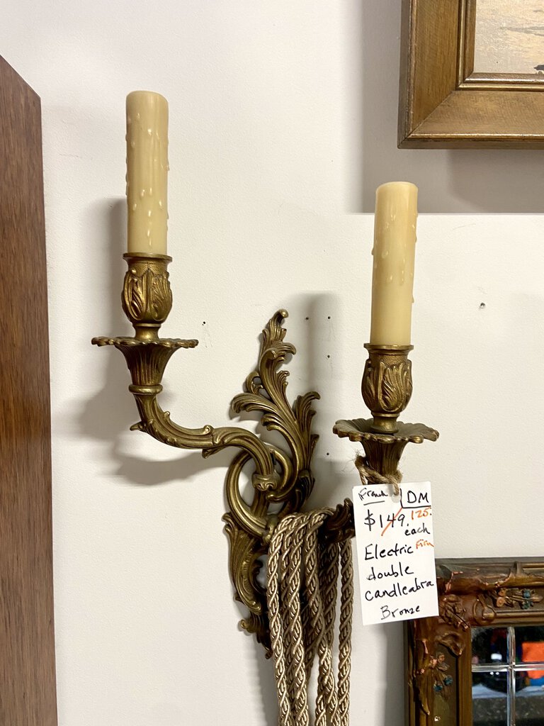 Double candelabra bronze