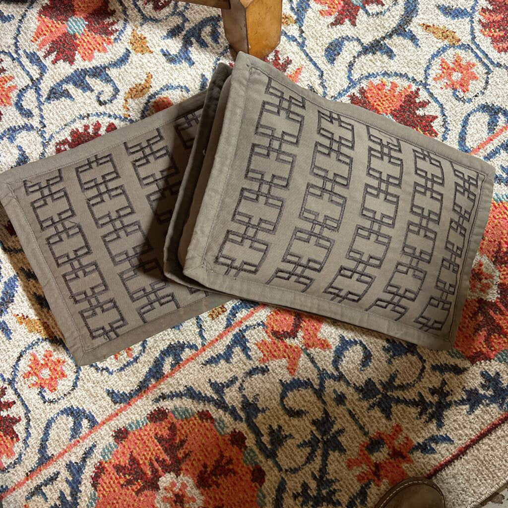 Pair of brown/black rectangular throw pillows
