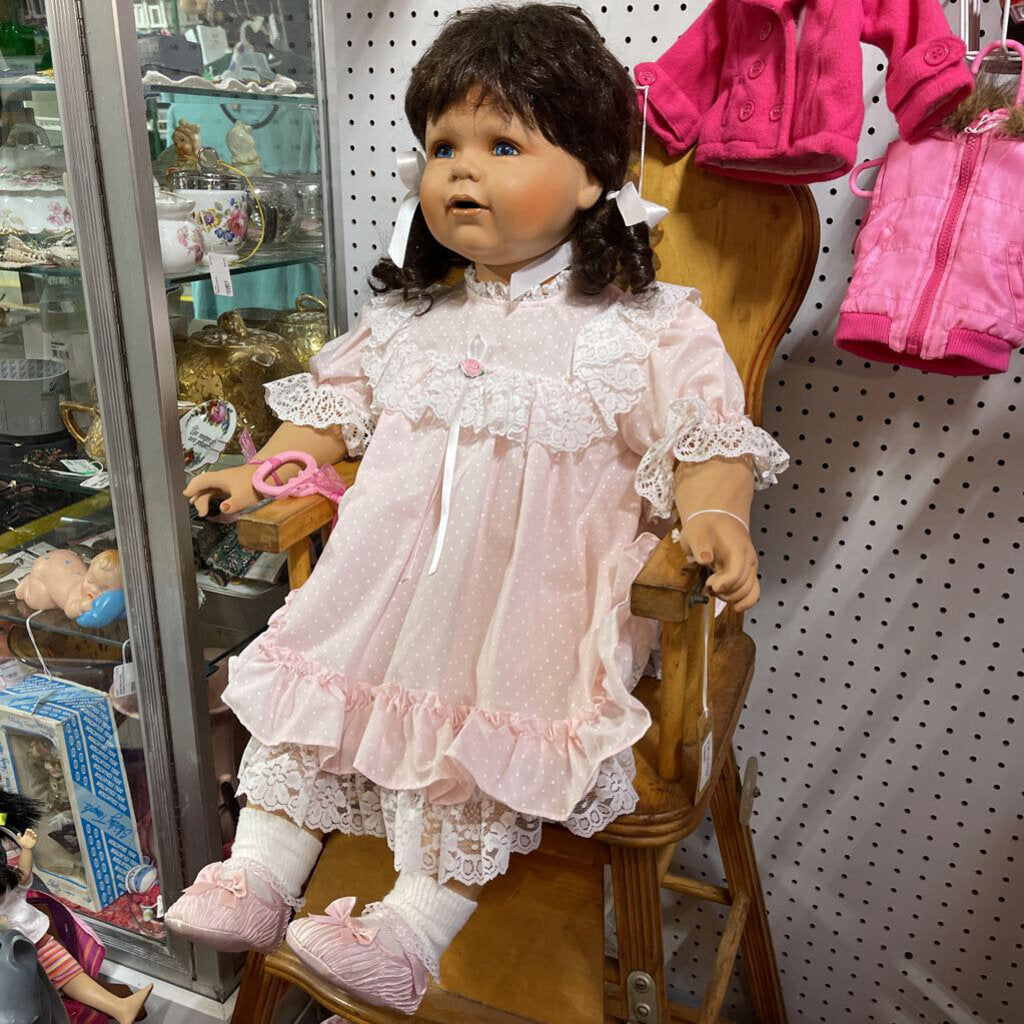 Vintage Tuss Porcelain 32" Real Life Baby Doll; Artist William Tung; Series 2003; 44/500
