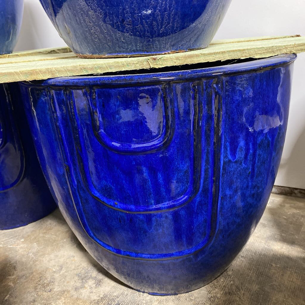 19 in. Dimensions Planter - Blue