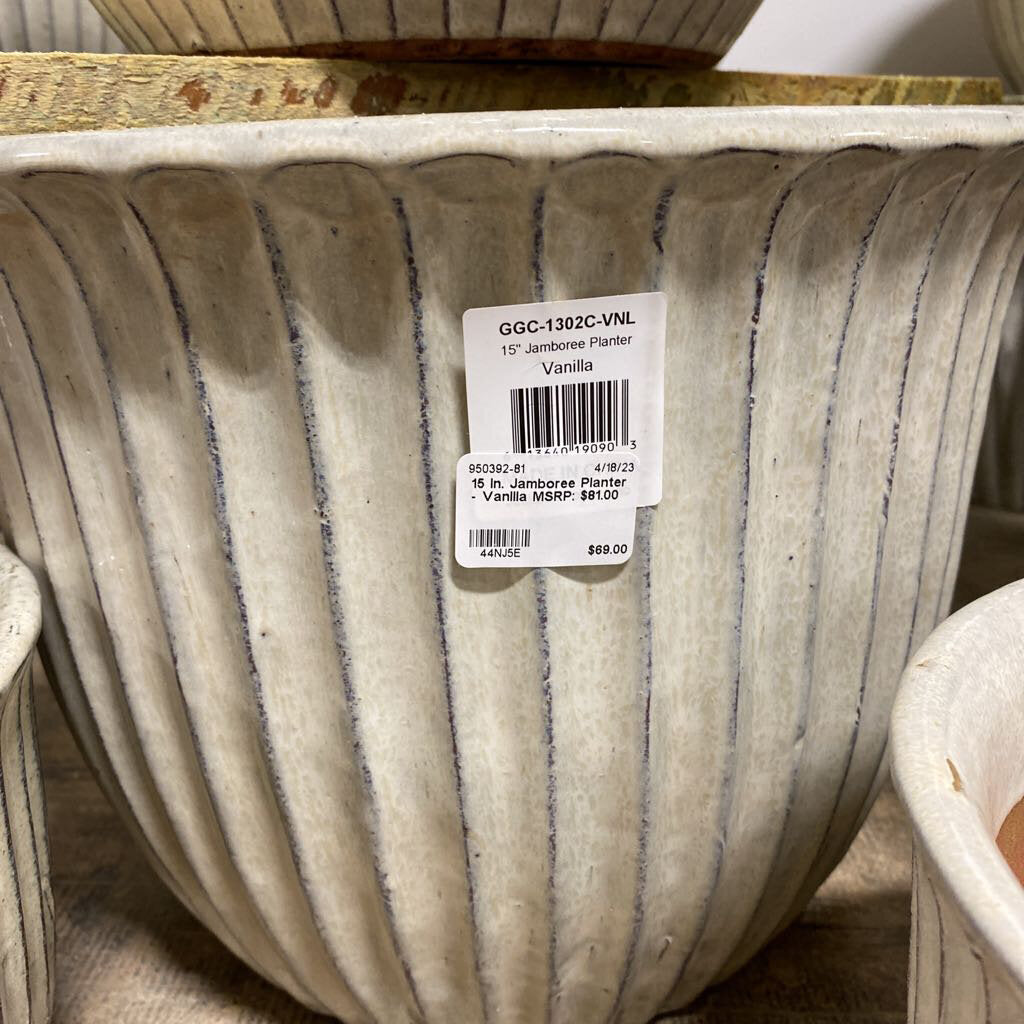 15 in. Jamboree Planter - Vanilla