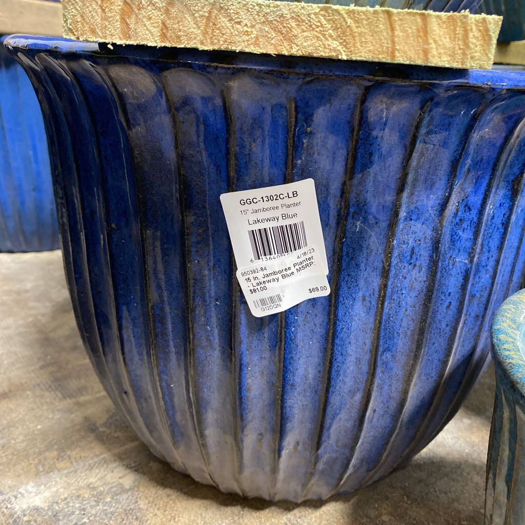 15 in. Jamboree Planter - Lakeway Blue