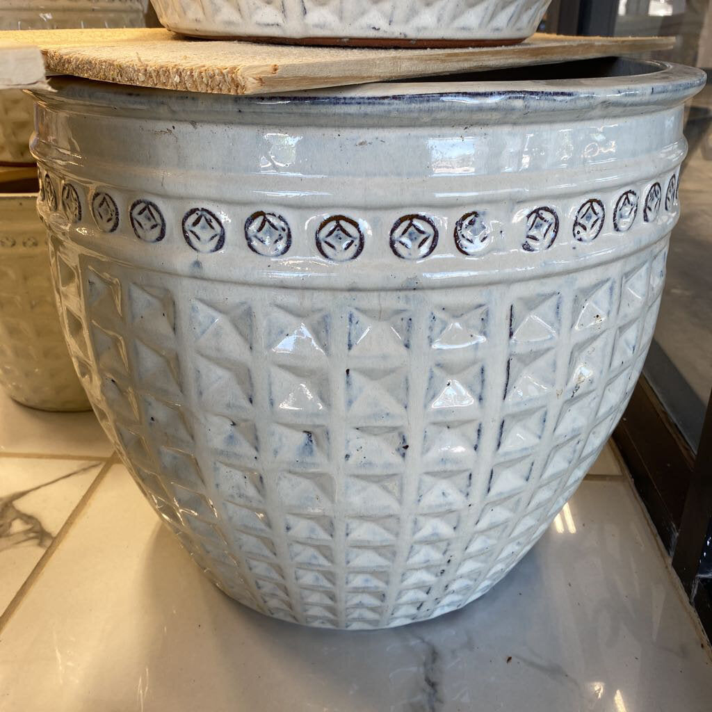 18.5 in. Kairos Coin Planter - Beige White