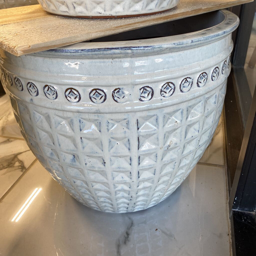 18.5 in. Kairos Coin Planter - Beige White