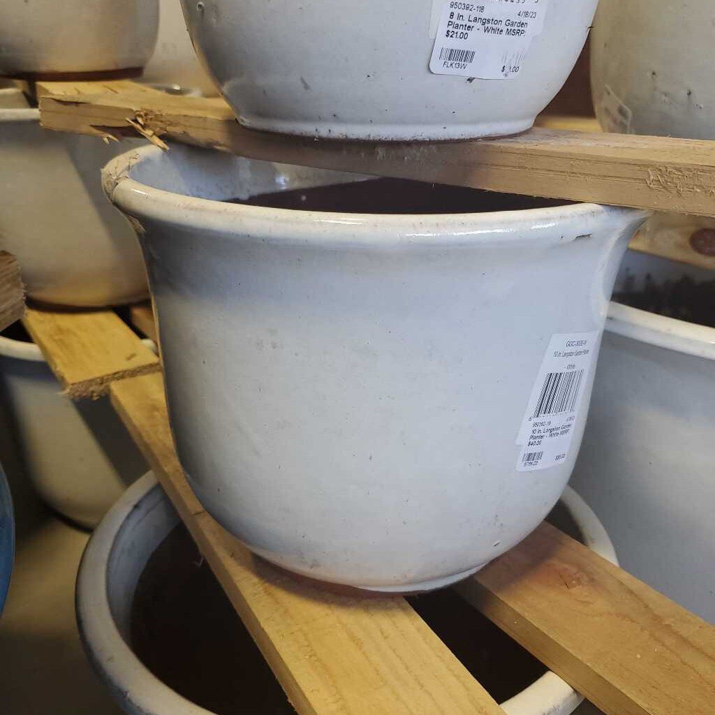 10 in. Langston Garden Planter - White