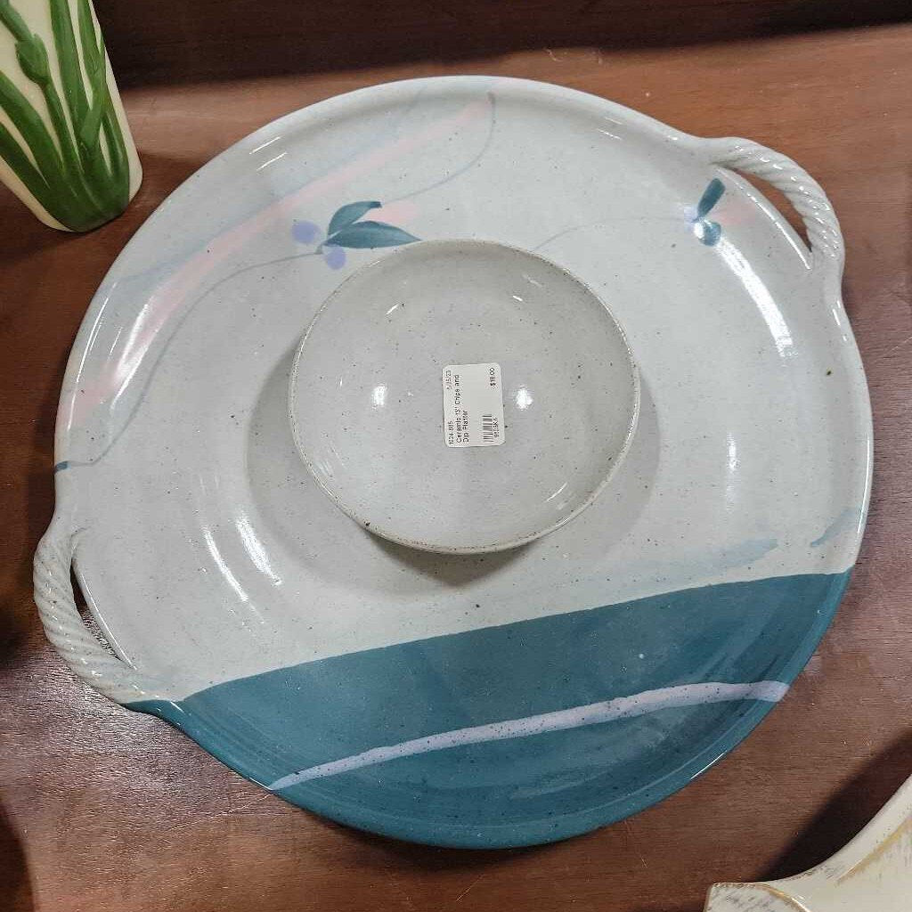 Ceramic 13" Chips and Dip Platter