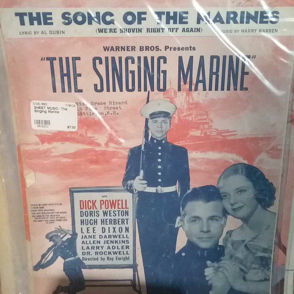 SHEET MUSIC- The Singing Marine
